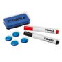 Dahle 95140 Basic Pack de 2 Rotuladores + Borrador Magnetico + 4 Imanes - Para Pizarra Blanca