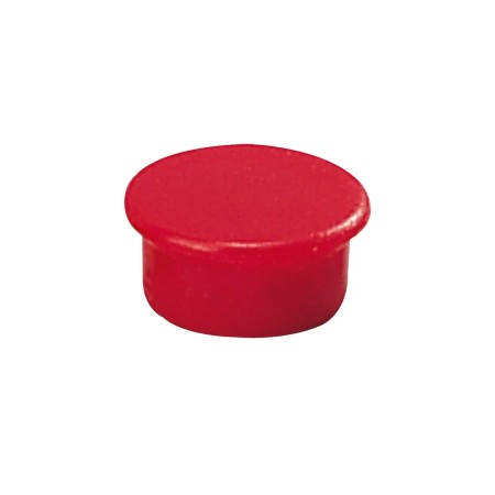 Dahle 95513 Pack de 10 Imanes para Pizarra Blanca - Diametro de 13mm - Color Rojo