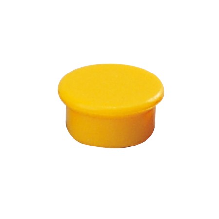 Dahle 95513 Pack de 10 Imanes para Pizarra Blanca - Diametro de 13mm - Color Amarillo