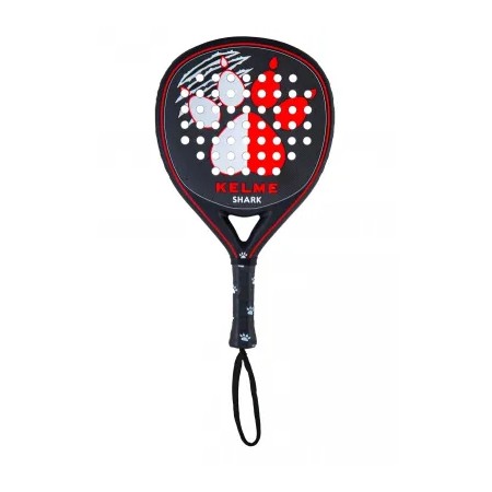 Kelme Shark Pala de Padel - Forma Mixta - Marco 100% Carbono - Cara 100% Fibra de Carbono - Nucleo Xtra Soft Eva