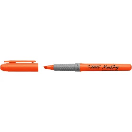 Bic Highlighter Grip Marcador Fluorescente - Punta Biselada - Trazo entre 1.60 y 3.30 mm - Grip Texturizado - Color Naranja