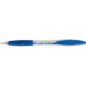 Bic Atlantis Classic Boligrafo Retractil - Punta de 1mm - Cuerpo Transparente con Grip - Color Azul