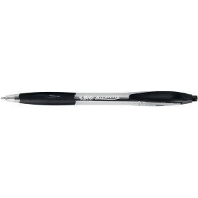 Bic Atlantis Classic Boligrafo Retractil - Punta de 1mm - Cuerpo Transparente con Grip - Color Negro
