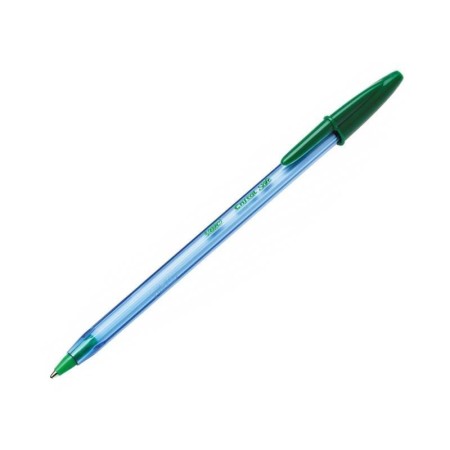 Bic Cristal Soft Boligrafos de Bola - Punta Media de 1.2mm - Trazo 0.45mm - Escritura mas Fluida - Color Verde