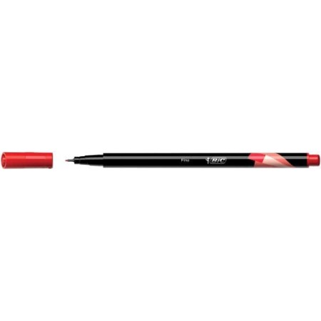 Bic Intensity Fine Rotulador de Punta Fina de 0.8mm - Trazo de 0.4mm - Tinta con Base de Agua - Color Rojo