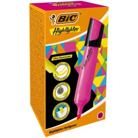 Bic Marking Highlighter Flat Marcador Fluorescente - Punta Biselada - Trazo entre 1.70 y 4.80 mm - Tinta con Base de Agua - Colo