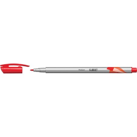 Bic Intensity Medium Rotulador de Punta Media de 0.8mm - Tinta con Base de Agua - Color Rojo