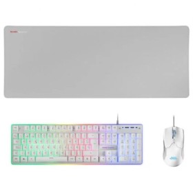 Mars Gaming Pack 3 en 1 de Teclado Tecnologia Hibrida H-Mech, Antighosting USB RGB + Raton 10000dpi USB RGB + Alfombrilla 800x30