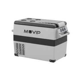 Muvip Nevera Portatil de Compresor 45L - Luz LED Interior - Proteccion Bateria Vehiculo - Temperatura -20º/+20º - Conexion 12/24