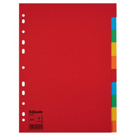 Esselte Separadores Scarton A4 10 Pestañas 5 Colores Gramaje150Grs sin Caratula Indice - Multicolor Materia Lcarton - Tamaño A4 