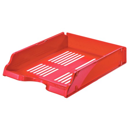 Esselte Transit Bandeja Portadocumentos - Formato Vertical o Escalonada A4 - Espacio para Etiqueta Identificativa - Color Rojo