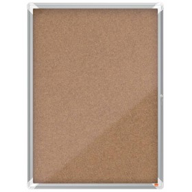 Nobo Vitrina para 9 Hojas A4 con Superficie de Corcho - 1000x752x37mm - Puerta de Cristal de Seguridad - Marco de Aluminio - Col