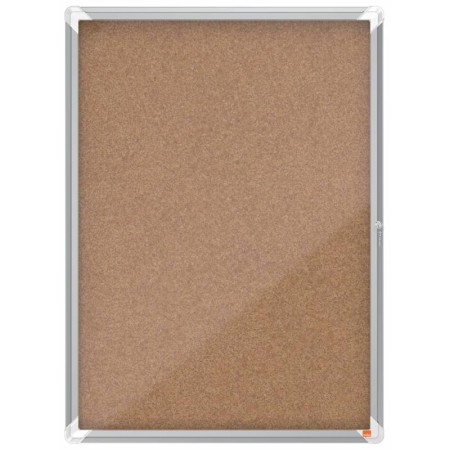 Nobo Vitrina para 9 Hojas A4 con Superficie de Corcho - 1000x752x37mm - Puerta de Cristal de Seguridad - Marco de Aluminio - Col