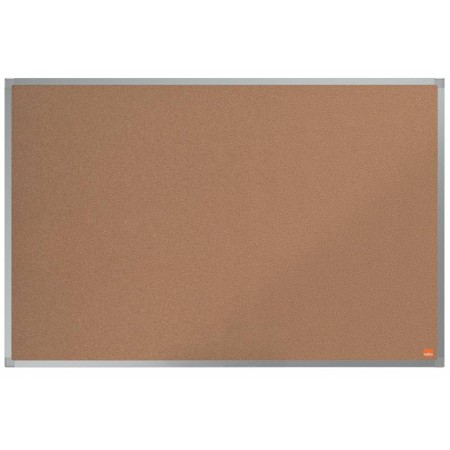 Nobo Essence Tablero de Anuncios de Corcho 900x600mm - Montaje en Esquinas - Superficie de Corcho - Marco de Aluminio Anodizado 
