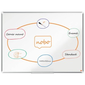 Nobo Premium Plus Pizarra Magnetica de Acero Vitrificado 1200x900mm - Montaje en Esquinas - Superficie de Borrado Superior - Col