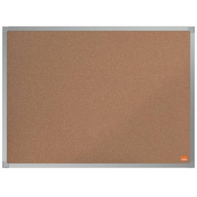 Nobo Essence Tablero de Anuncios de Corcho 600x450mm - Montaje en Esquinas - Superficie de Corcho - Marco de Aluminio Anodizado 