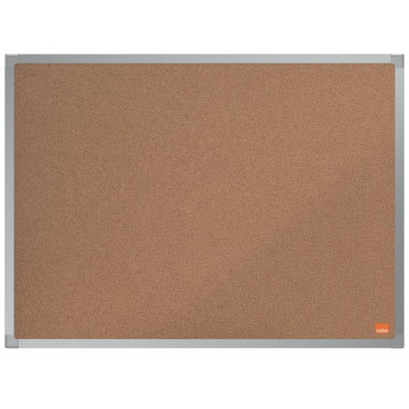 Nobo Essence Tablero de Anuncios de Corcho 600x450mm - Montaje en Esquinas - Superficie de Corcho - Marco de Aluminio Anodizado 