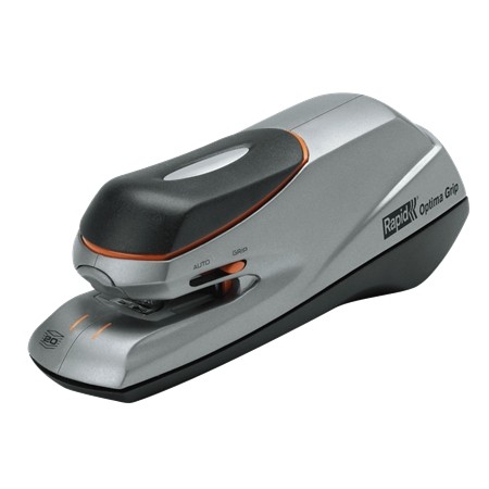 Rapid Optima Grip Grapadora Electrica de Sobremesa + Caja de 1000 Grapas - Hasta 20 Hojas - Utiliza Grapas Optima 56 - Color Gri