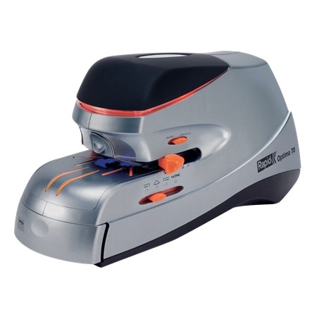 Rapid Optima 70 Grapadora Electrica de Sobremesa + Caja de 500 Grapas - Hasta 70 Hojas - Utiliza Grapas Optima HD70 - Color Gris