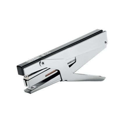Rapid E10 Grapadora de Tenaza - Hasta 15 Hojas - Para Grapas Nº10 - Grapado Cerrado - Color Cromado/Negro