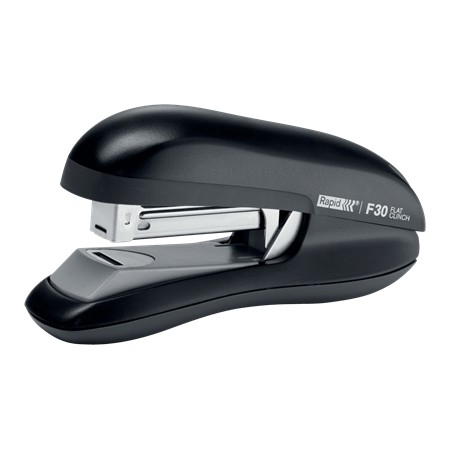 Rapid F30 Grapadora de Sobremesa - Hasta 30 Hojas - Para Grapas 24/6 y 26/6 - Grapado Plano - Color Negro