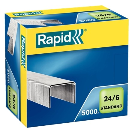Rapid Confort Caja de 5000 Grapas 24/6 - Hasta 20 Hojas - Alambre Flexible - Patilla de 6mm