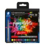 Staedtler 371 Pack de 12 Rotuladores Punta de Pincel Suave - Nueva Tinta Multi Ink - Pigmentos de Primera Calidad - Colores Surt