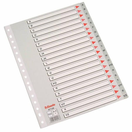 Esselte Abecedarios Plastico Caratula Indice Folio PP A-Z Cartulina Indice Carton Gris A-Z Material PP Tamaño Folio Multitaladro