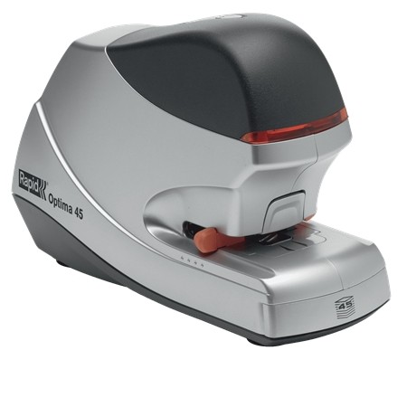 Rapid Optima 45 Grapadora Electrica de Sobremesa + Caja de 5000 Grapas - Hasta 45 Hojas - Utiliza Grapas Optima HD70 - Color Gri
