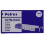 Petrus Caja de 1000 Grapas 22/8-24/8 Cobreadas - Hasta 40 Hojas - Patilla de 8mm
