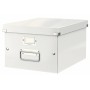 Leitz Caja Almacenaje Mediana Click & Store Wow - Montaje Rapido y Sencillo - Asas de Metal - Carton Blanco - Efecto Wow