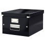 Leitz Caja Almacenaje Mediana Click & Store Wow - Montaje Rapido y Sencillo - Asas de Metal - Carton Negro - Efecto Wow