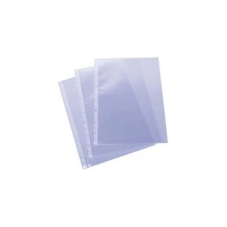 Esselte Pack de 100 Fundas Multitaladro Portadocumentos Formato A4 60 Micras - 16 Taladros - Transparente Acabado Piel de Naranj