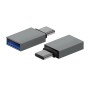 Aisens Mini Adaptador Aluminio USB 3.2 GEN1 3A - Tipo USB-C/M-A/H - Color Gris