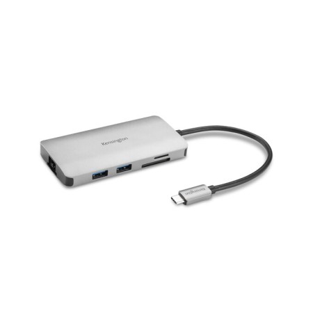Kensington UH1400P Hub USB-C 3x USB 3.2, 1x USB-C hasta 85W , 1x HDMI 2.0, Lector SD, Lector MicroSD - Color Plata