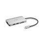 Kensington UH1400P Hub USB-C 3x USB 3.2, 1x USB-C hasta 85W , 1x HDMI 2.0, Lector SD, Lector MicroSD - Color Plata