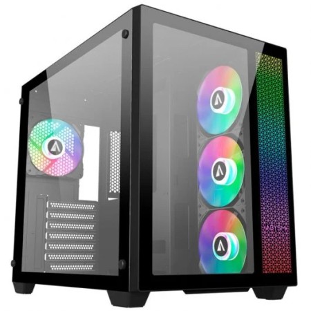 Abysm Gaming Danube SAVA ARGB Caja Semi-Torre ATX, Micro-ITX, micro ATX - Frontal y Lateral Cristal Templado - 3.5" y 2.5" - USB