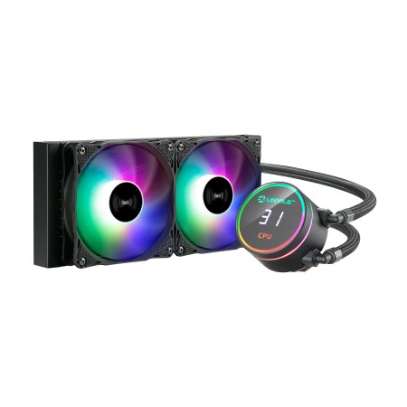 Unykach Aquastorm 240 Kit de Refrigeracion Liquida - 2 Ventiladores de 120mm - Iluminacion RGB - Visualizacion Temperatura CPU -