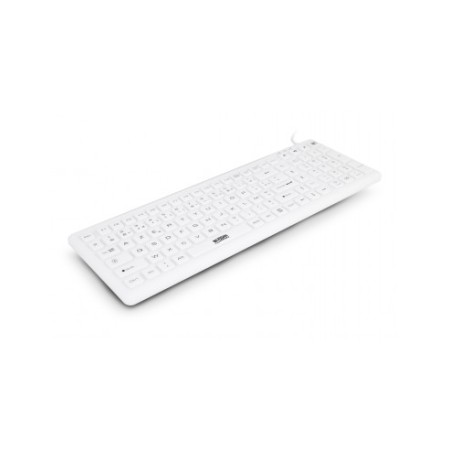 Urban Factory AKB69UF Teclado USB - IP68 -  Antibacteriano - Cable de 0.50m - Color Blanco