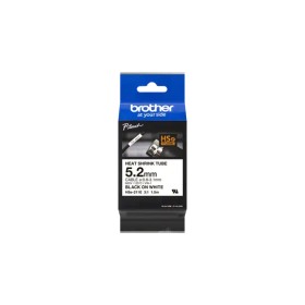Brother HSE211E Cinta Tubo Termorretractil Original de Etiquetas para Cables - Texto negro sobre fondo blanco - Ancho 5.2mm x 1.
