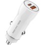 TechOneTech Cargador de Coche 1x USB-A, 1x USB-C - Salida max. 38W - Color Blanco