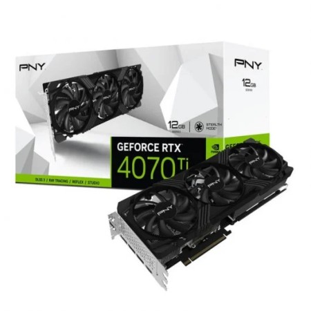 PNY GeForce RTX 4070 Ti Verto LED Tarjeta Grafica 12GB GDDR6X NVIDIA - Iluminacion LED - PCIe 4.0, HDMI, DisplayPort