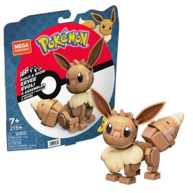 Mattel Mega Construx Wonder Builders Pokemon Eevee - Figura de Construccion - Tamaño 10cm aprox. - 215 Piezas