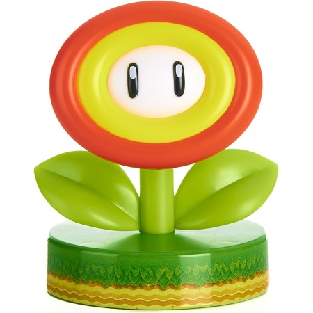 Paladone Nintendo Icon Lampara Super Mario Flor de Fuego - Plastico BDP - Alimentacion con Pilas - Tamaño 10cm de Altura