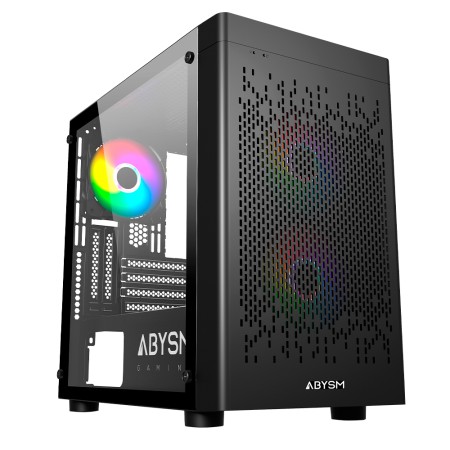 Abysm Danube Inva MX202 Caja Torre ITX, micro ATX - Lateral Cristal Templado - 3.5" y 2.5" - USB-A, USB-C y Audio - 3 Ventilador