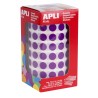Apli Gomets Redondos Lila Ø 10.5mm - 59 Hojas Pretroqueladas - 5192 Gomets por Rollo - Ideal para Escuelas y Talleres Infantiles