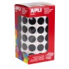 Apli Gomets Redondos Ø 15mm - 59 Hojas Pretroqueladas - 2832 Gomets por Rollo - Adhesivo Base Agua - Normas EN-71 y Cadena de Cu