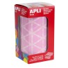 Apli Gomets Triangulares Rosa - Tamaño 20x20x20mm - Adhesivo Permanente - 2832 Gomets por Rollo - Ideal para Actividades Creativ