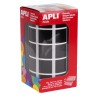 Apli Gomets Cuadrados Negros 20x20mm - 59 Hojas Pretroqueladas - 1770 Gomets por Rollo - Ideal para Desarrollar Habilidades y Ca