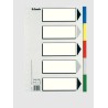 Esselte 613 Bolsa de 5 Separadores de Plastico - 5 Pestañas / 5 Colores - Multitaladro - Formato Folio